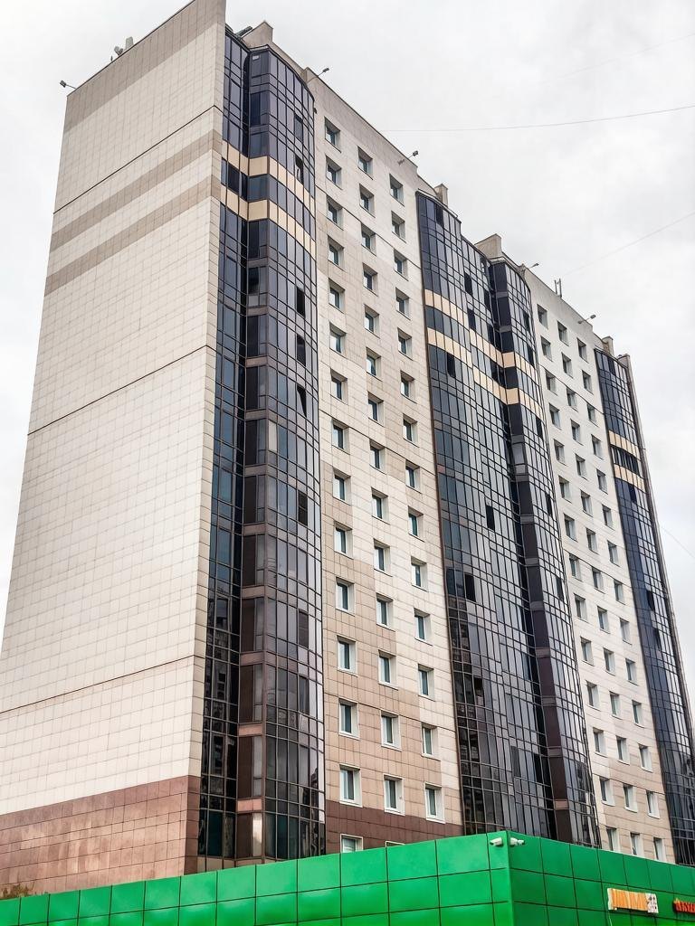 Гостиничный комплекс «Орехово» — фасад с облицовкой керамогранитом, фото 2